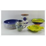 POTTERY BOWL, UTENSIL HOLDER, SERVING DISHES