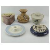STONEWARE POTPOURRI COVERED BOX AND MORE