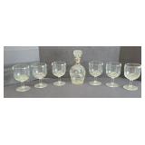 WINE CRUET, BEER GLASSES