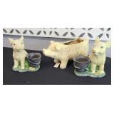 (3) PIG PLANTERS