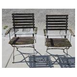 VINTAGE WOOD SLAT YARD CHAIRS