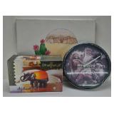 ELEPHANT LAMP, DUCK DYNASTY CLOCK & ARTWORK