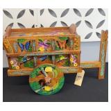 DECORATIVE WOODEN FLOWER CART