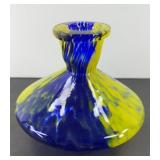 ART GLASS VASE, HAND BLOWN