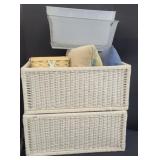 (2) DECORATIVE BASKETS & MORE