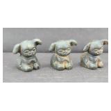 (3) CAST IRON GRISWOLD PUPS - MARKED