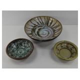 (3) POTTERY BOWLS