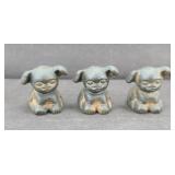 (3) CAST IRON GRISWOLD PUPS - MARKED
