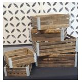 (4) WOOD DECORATOR CRATES