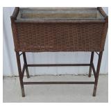 WICKER PLANTER WITH GALVANIZED INSERT