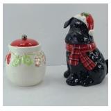 (2) HOLIDAY COOKIE JARS