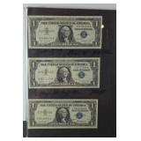(3) 1957 BLUE SEAL DOLLAR BILLS