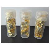 (3) VIALS GOLD SHAVINGS