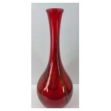 ART GLASS RED VASE
