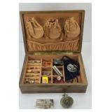 BOY SCOUT PATCHES, SEWING KIT, JEWELRY BOX & MORE