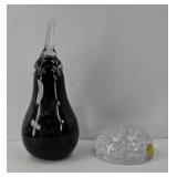 (2) GLASS PAPERWEIGHTS