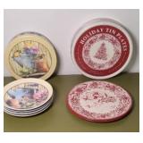 BIRD DESSERT PLATES & TIN HOLIDAY PLATES