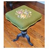 ORGAN STOOL W/ CAST IRON FEET