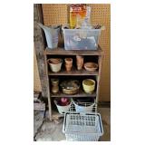 GARDENING ITEMS, SHELF, BASKET