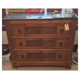 ANTIQUE SIDEBOARD W/ MARBLE TOP
