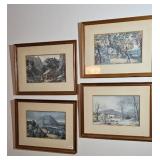 (4) FANNIE PALMER WINTER PRINTS