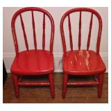 (2) VINTAGE CHILDREN CHAIRS WOOD