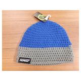 1) Blue/Grey Chunk Beanie