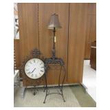 Clock, Lamp, Stand