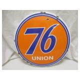 Enamel Round "76" Sign