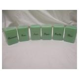 Jadeite Glass Spice Containers