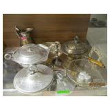 Silver Colored Dishes, Hand Mirror, Picture Frame