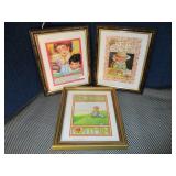 3) Mary Engelbreit Framed Prints