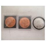 2) Copper Freedom Coins, 1) Evil Knievel