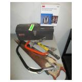 Toolbox with Tools, Mask, Saws