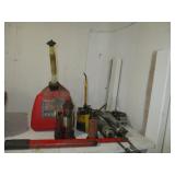 Oil Cans, Gas Can, Jack, Oil Guns