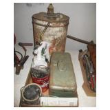 Old Oil Can, Tool Box, Paint Gun, Hardware