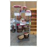 Shelf with Wicker Baskets and Tins