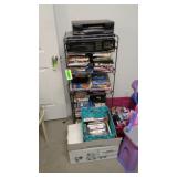 DVDs, Wii and Playstation Games, VHS Player,