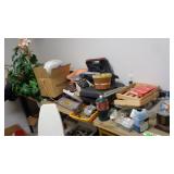 Cleaning Supplies, Artificial Plant, Baskets,