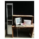 Desk with Contents and Doggy Door