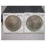 1899 - D and 1898 Morgan Silver Dollars