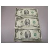 3) $2 Bills