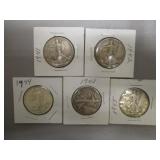 5) Walking Liberty Half Dollars