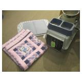 Pet Carrier, Bowls, Blanket, Mats