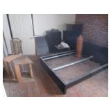 Dresser, Storage Shelves, Chair, Queen Size Bed