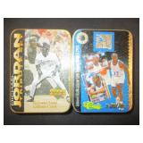 Baseball and Basketball Tins with Player Cards