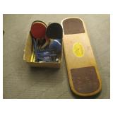 Bongo Board, Ping Pong Net, Paddles and Balls