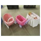 Toy Baby Carriage, Wagon, Baby Doll, Baby Basket