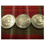 3) 1979 Susan B. Anthony One Dollar Coins