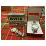 Mens Watches and Fossil Money Clip